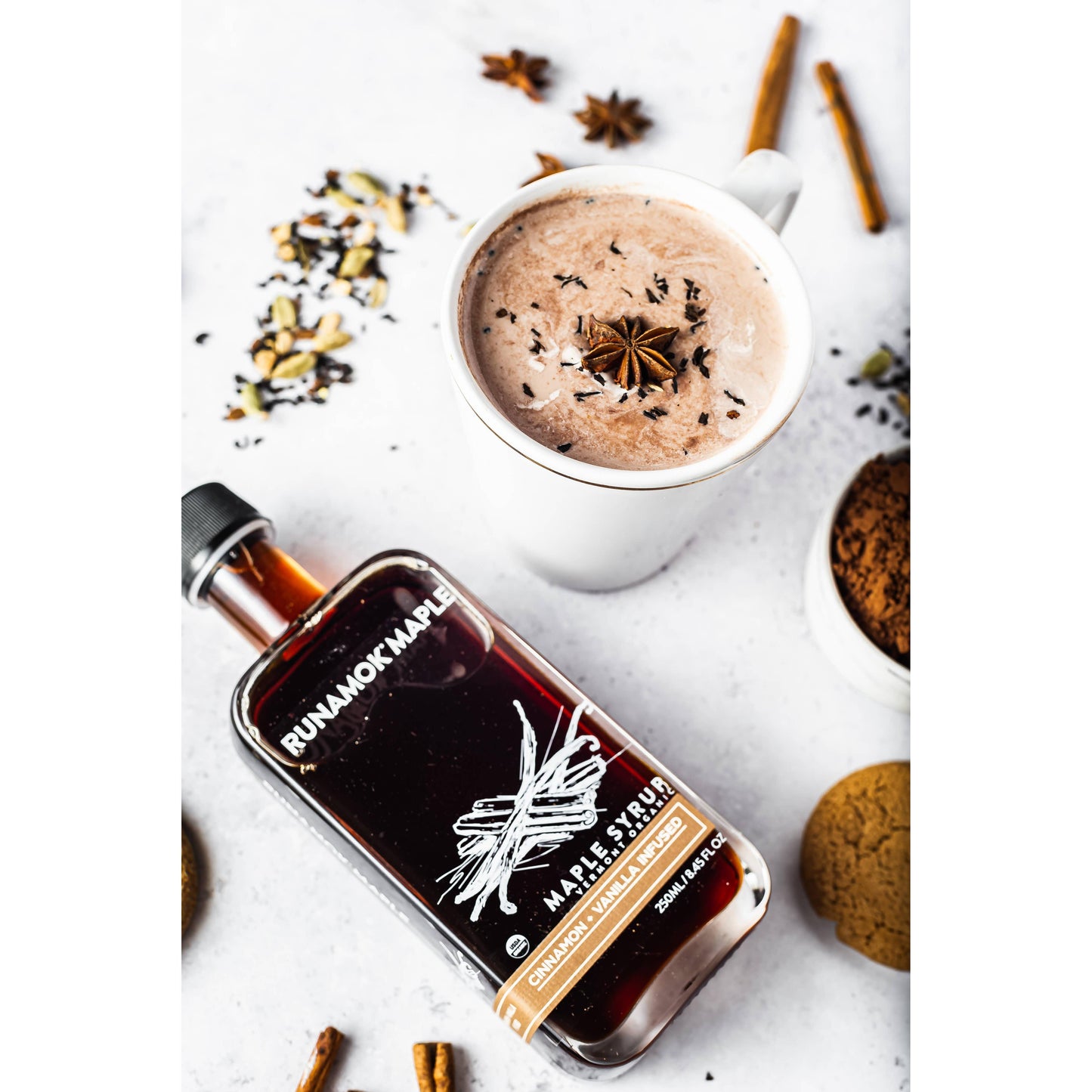 Cinnamon + Vanilla Infused Maple Syrup 250ml