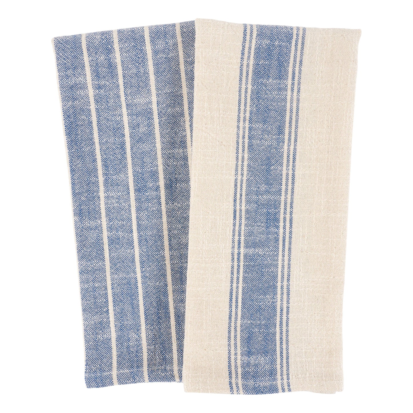Firenze Set Of 2 Natural Slubbed Kitchen Towels, 18" x 28"
