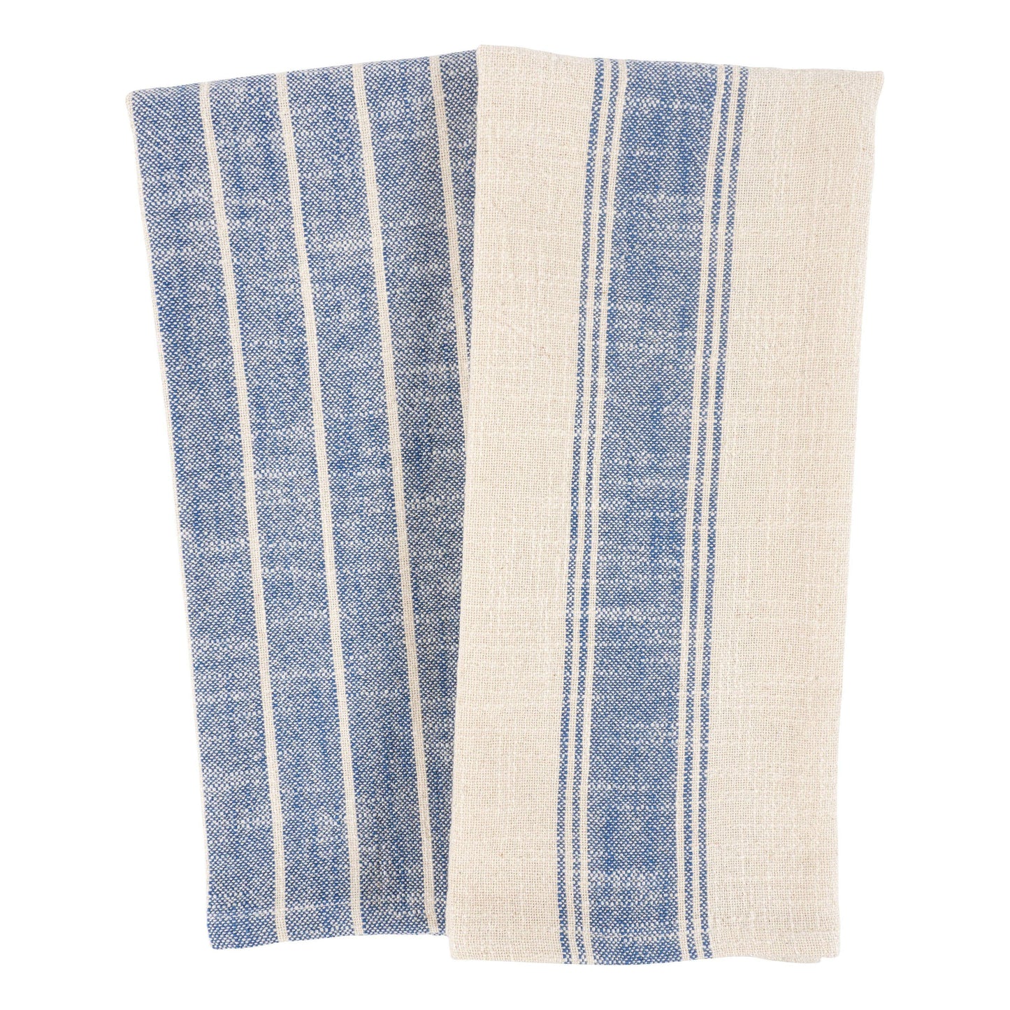 Firenze Set Of 2 Natural Slubbed Kitchen Towels, 18" x 28"