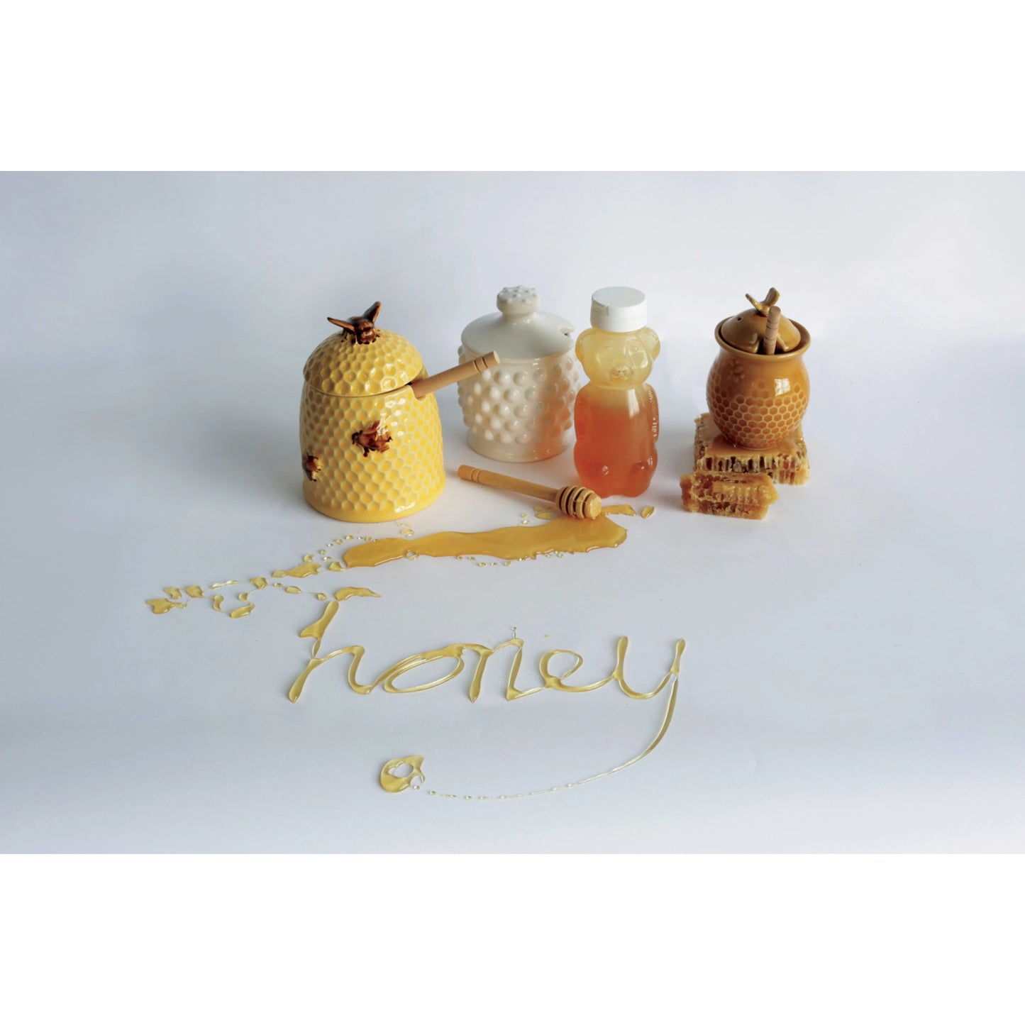 Honey Jar with Honey Dipper, Set of 2