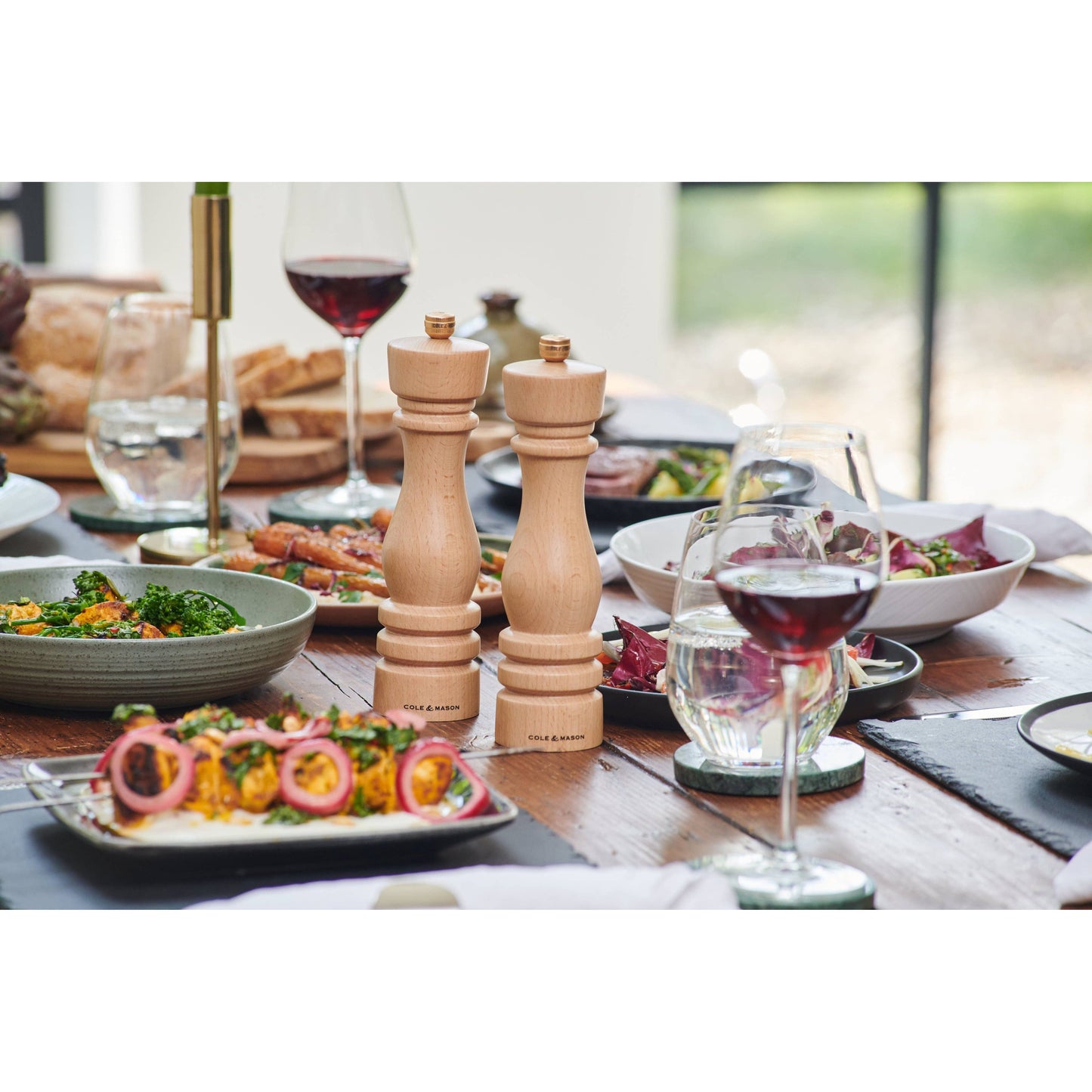 Cole & Mason London Natural Beech Salt & Pepper Mills
