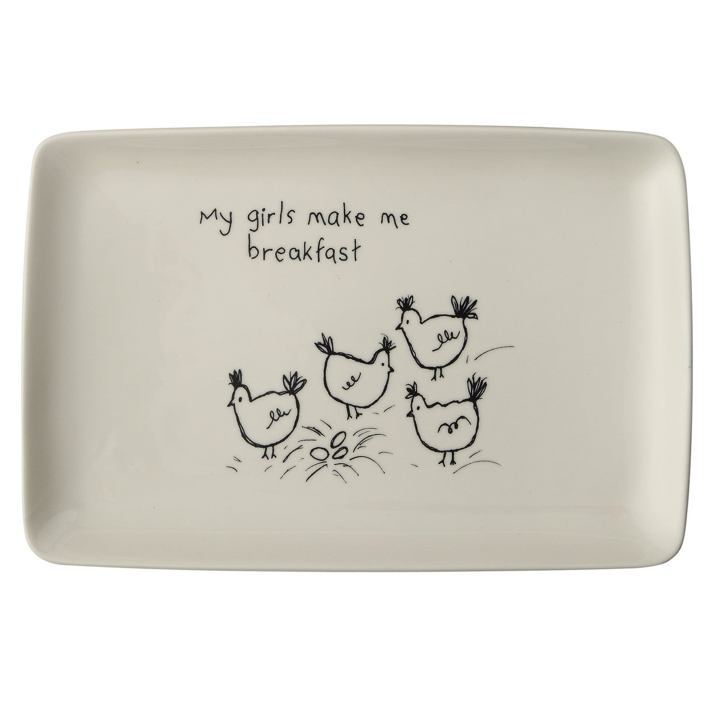 Platter with Chickens and Saying, 2 Styles