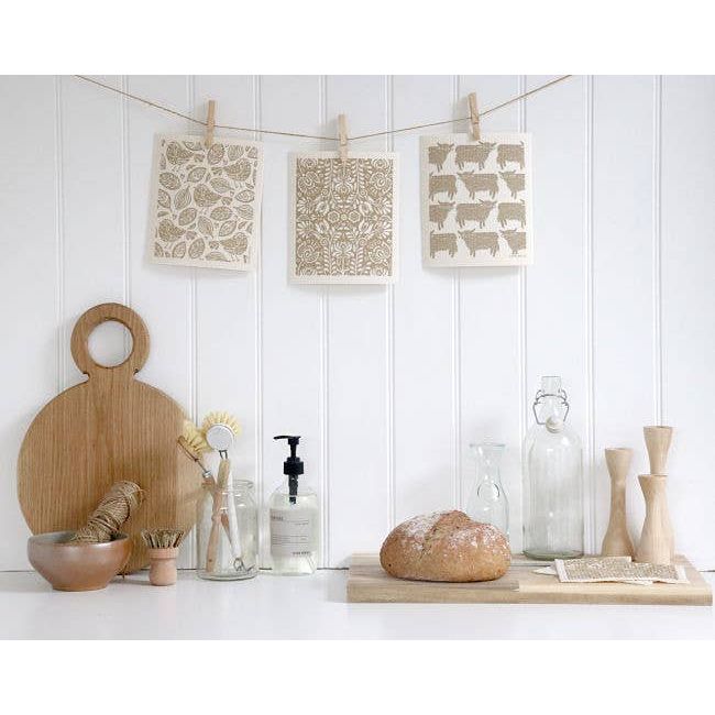 Swedish Dishcloth - Scandi Bloom - Sand