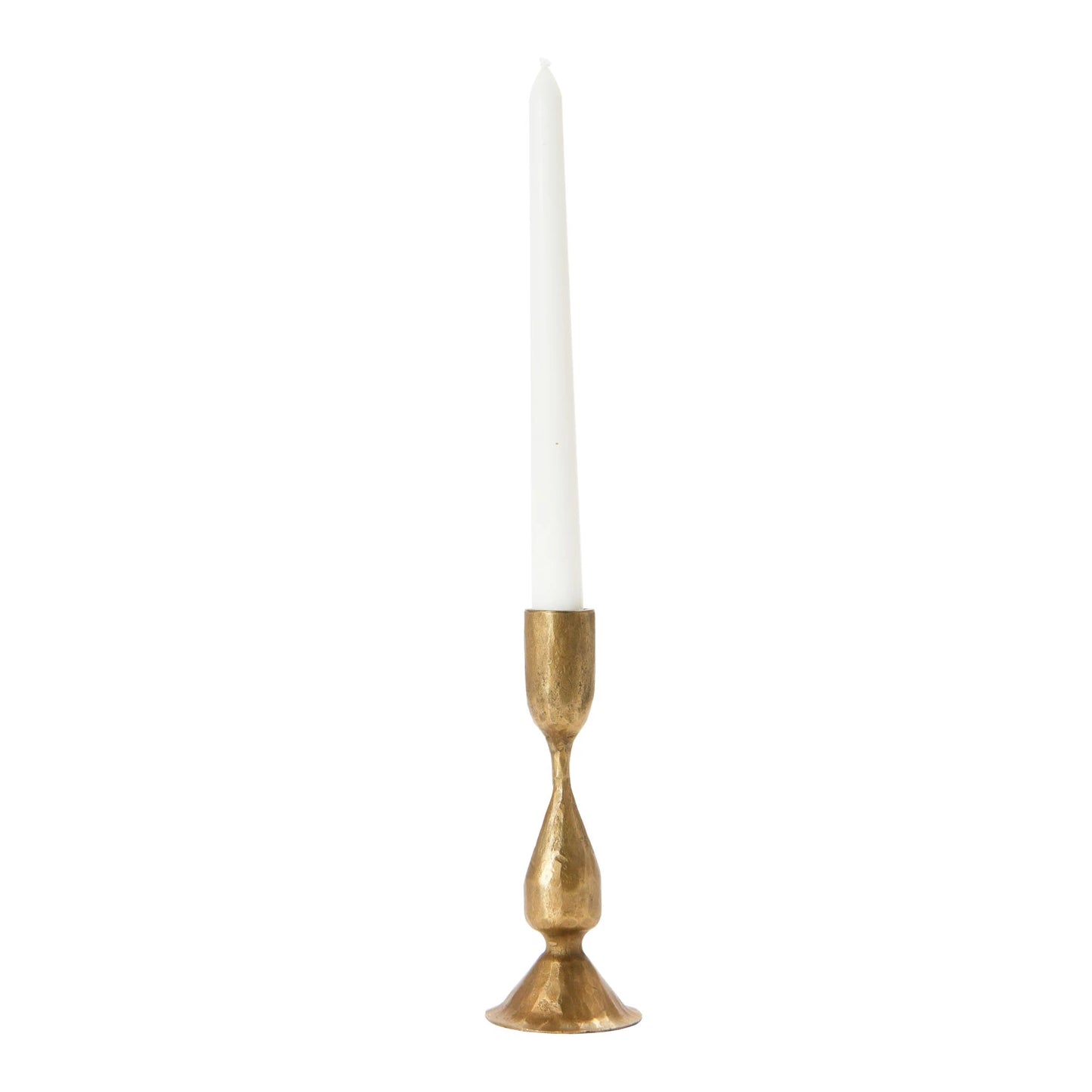 6-1/2"H Metal Taper Holder, Antique Brass Finish