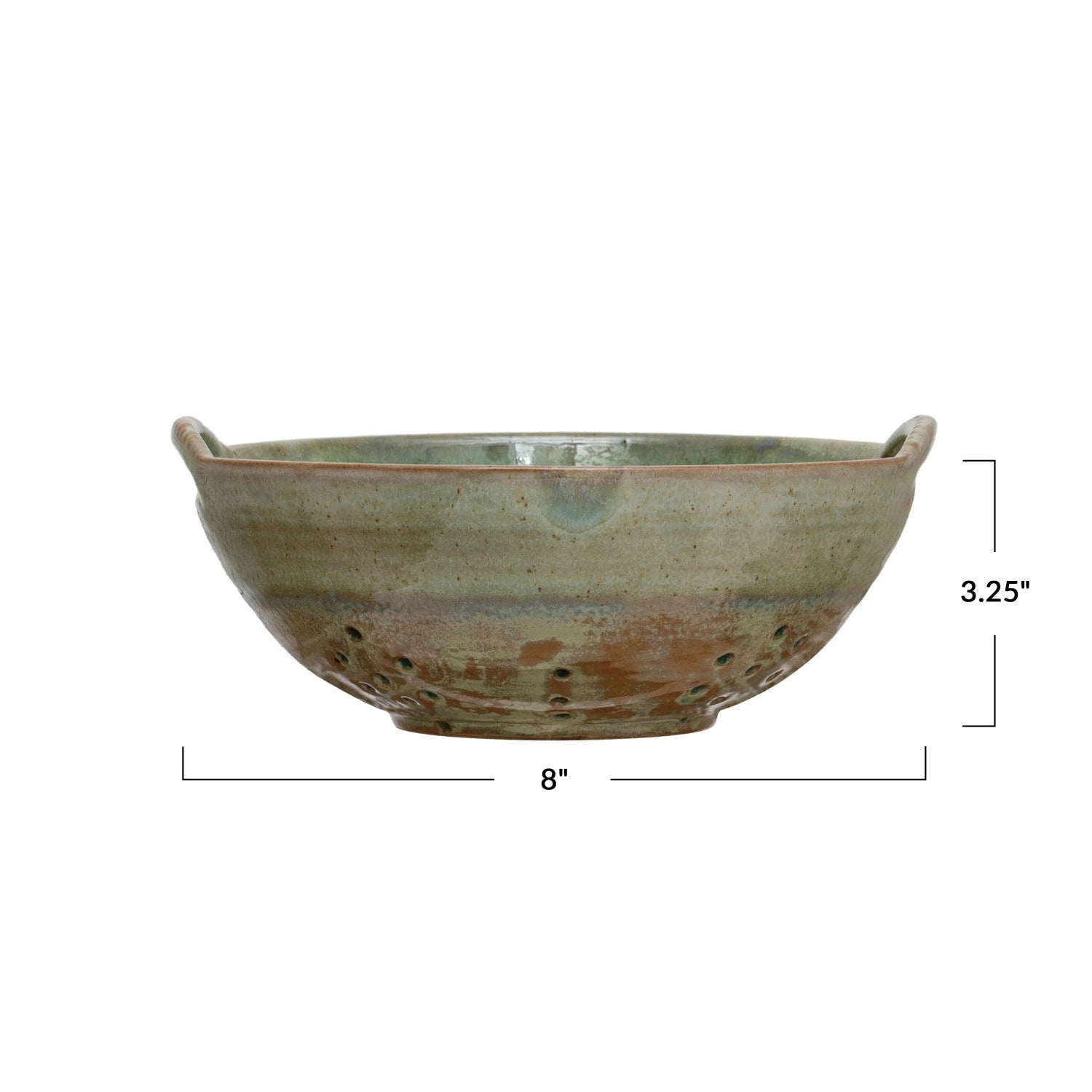 Stoneware Berry Bowl w/ Handles, Aqua (Each One Will Vary) Mugs Browns Kitchen