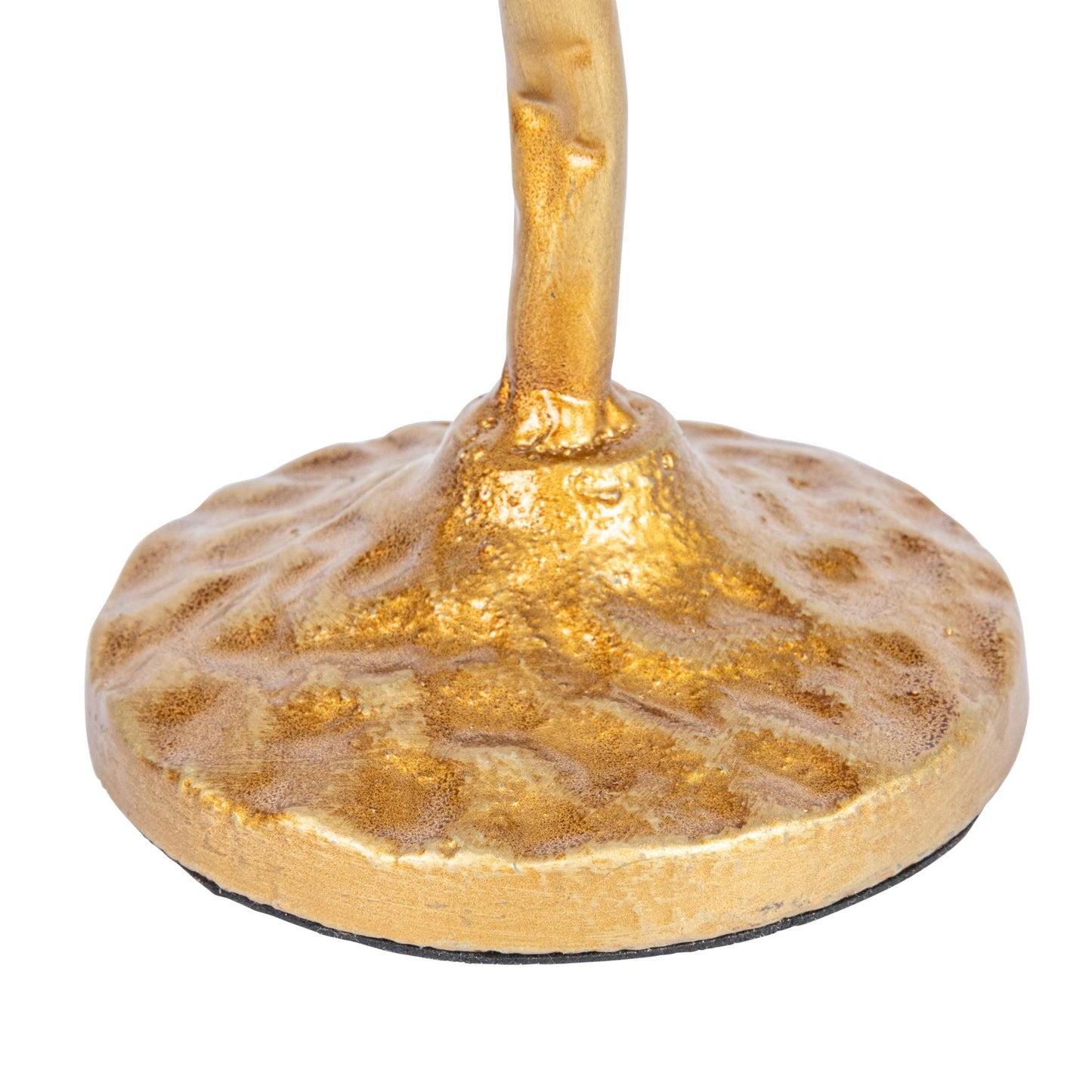 Flower + Bird Cast Iron Bronze Taper Candle Holder