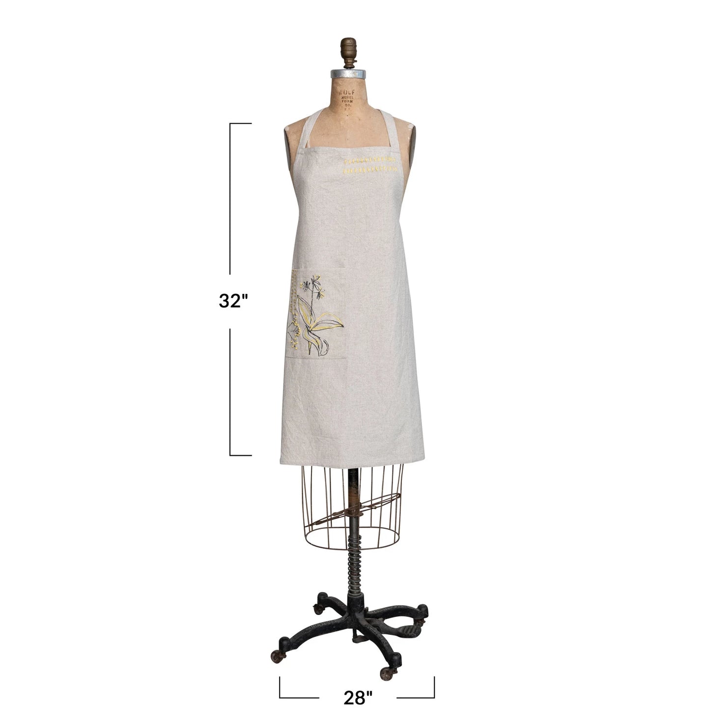 Floral Linen Printed Apron