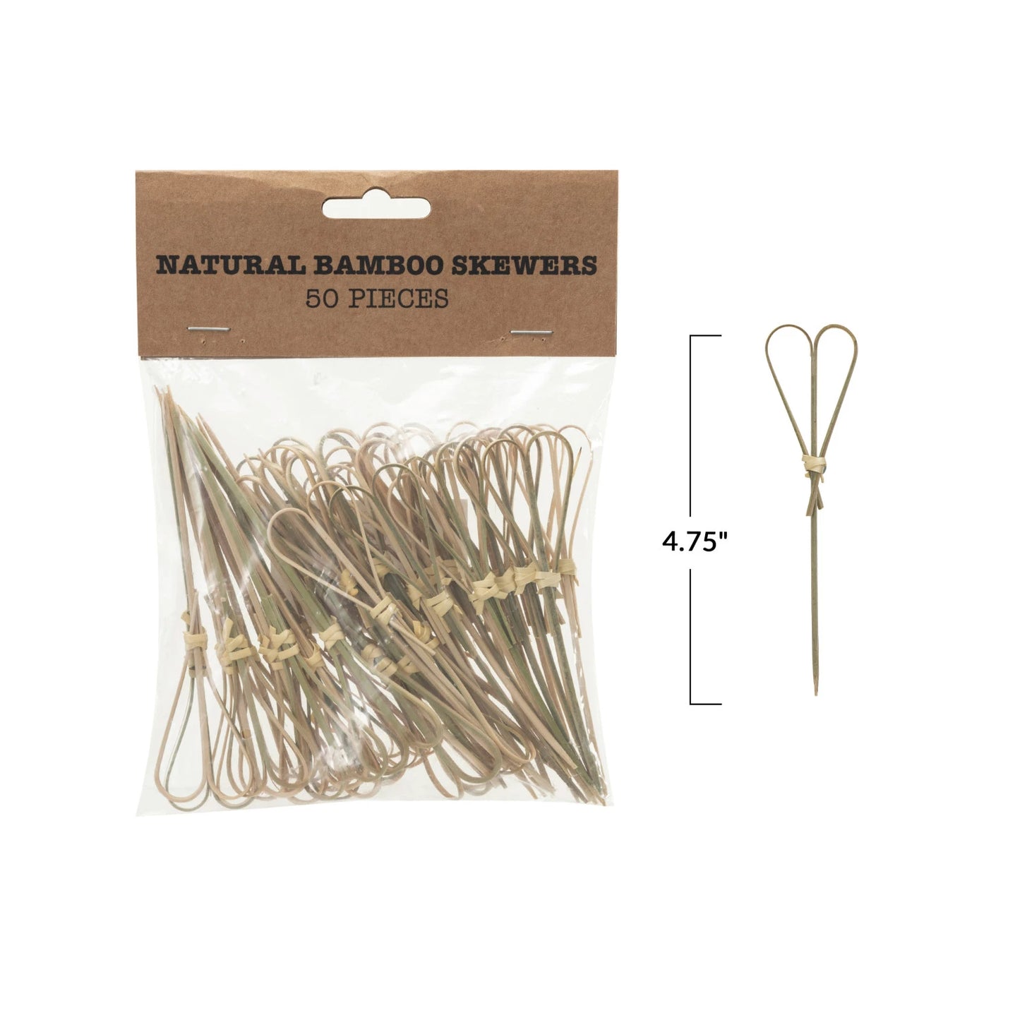 Bamboo Single Use Skewers w/ Heart Shaped Handles, Set of 50 Cooks Tools Browns Kitchen
