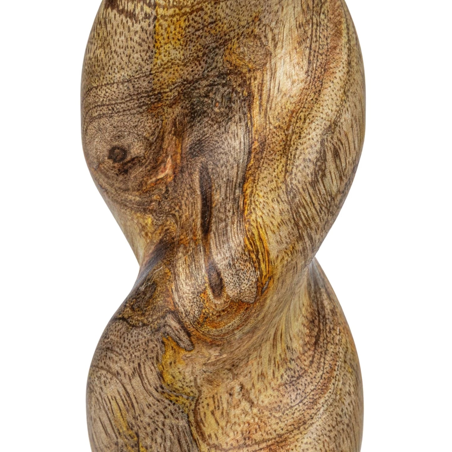 Tall Carved Mango Wood Twisted Taper Holder