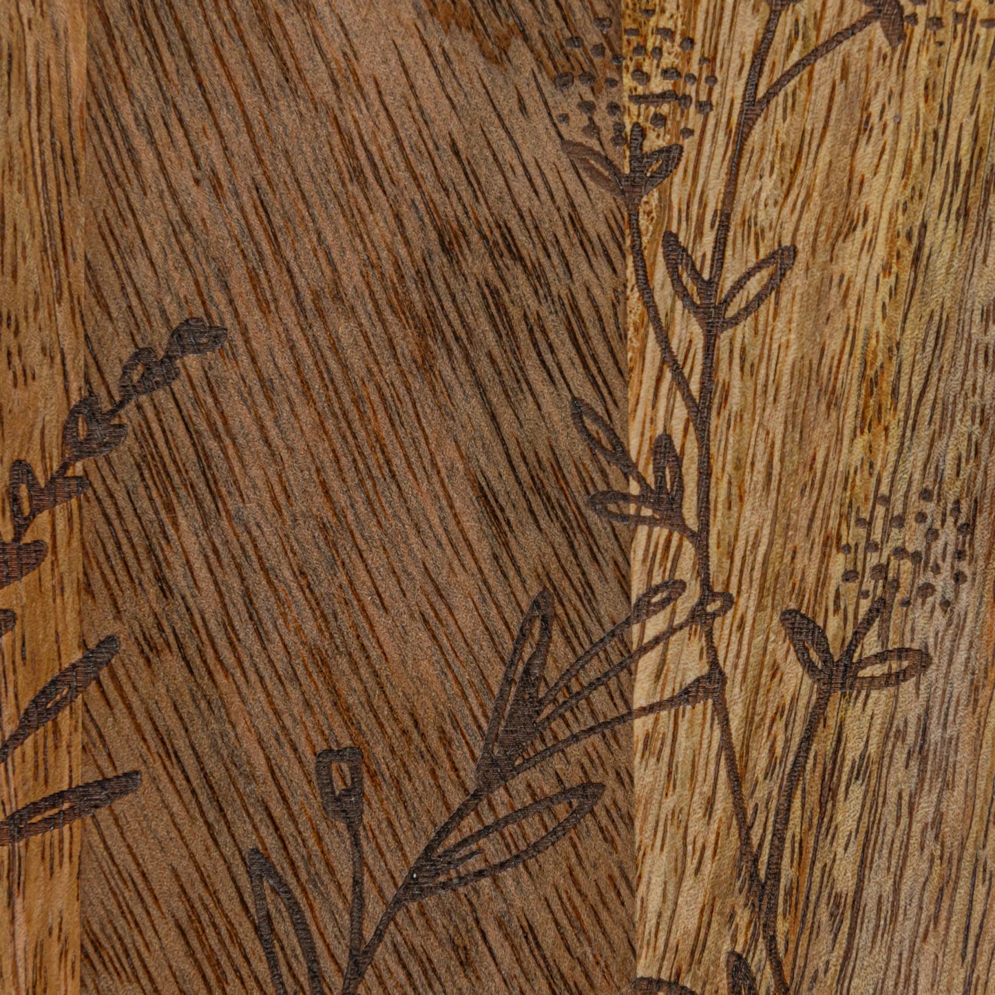 Mango Wood Serving Board w/ Etched Botanicals
