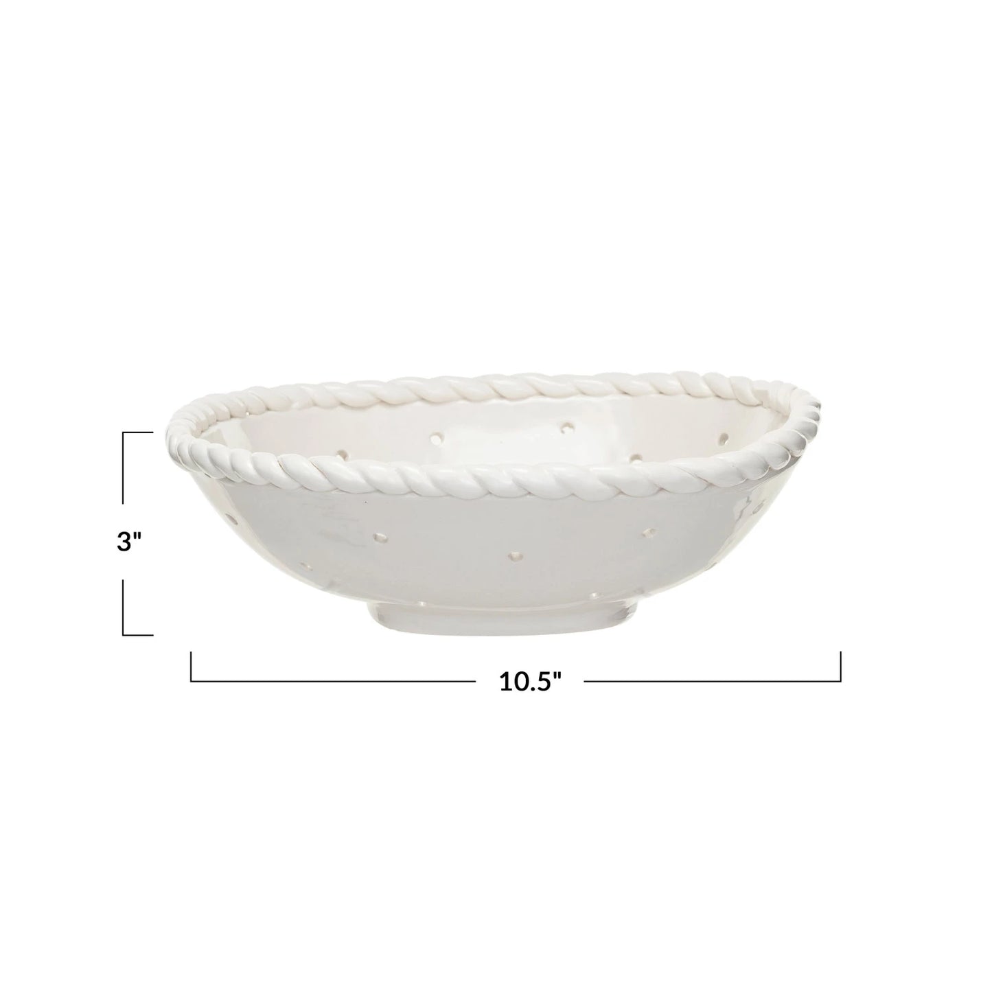 Stoneware Colander w/ Hand Twisted Edge Cutting Boards Browns Kitchen