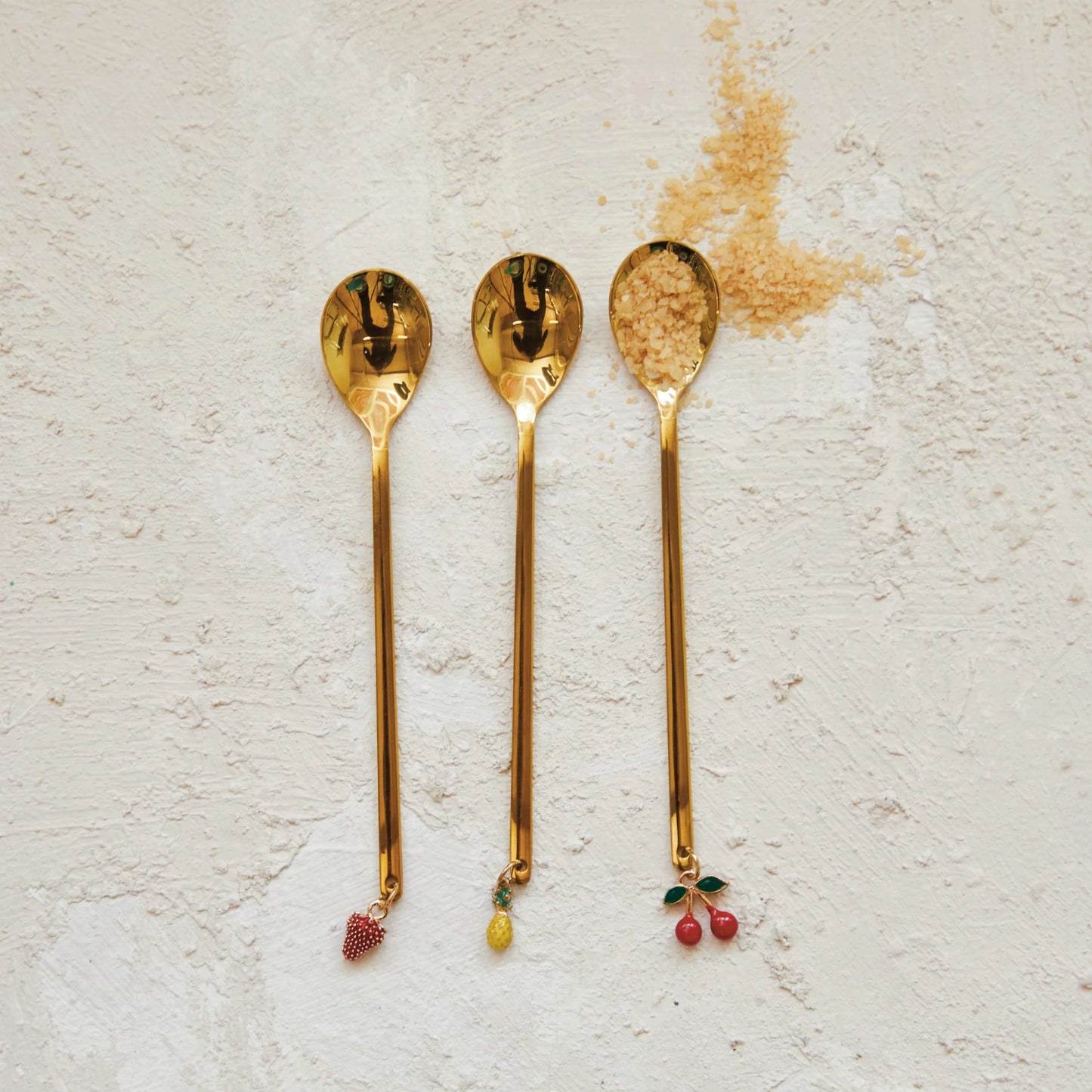 Gold Spoon With Fruit Charm