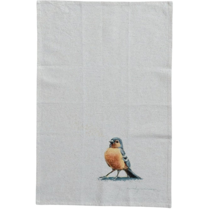Painted Bird Cotton & Linen Printed Tea Towel, 4 Styles