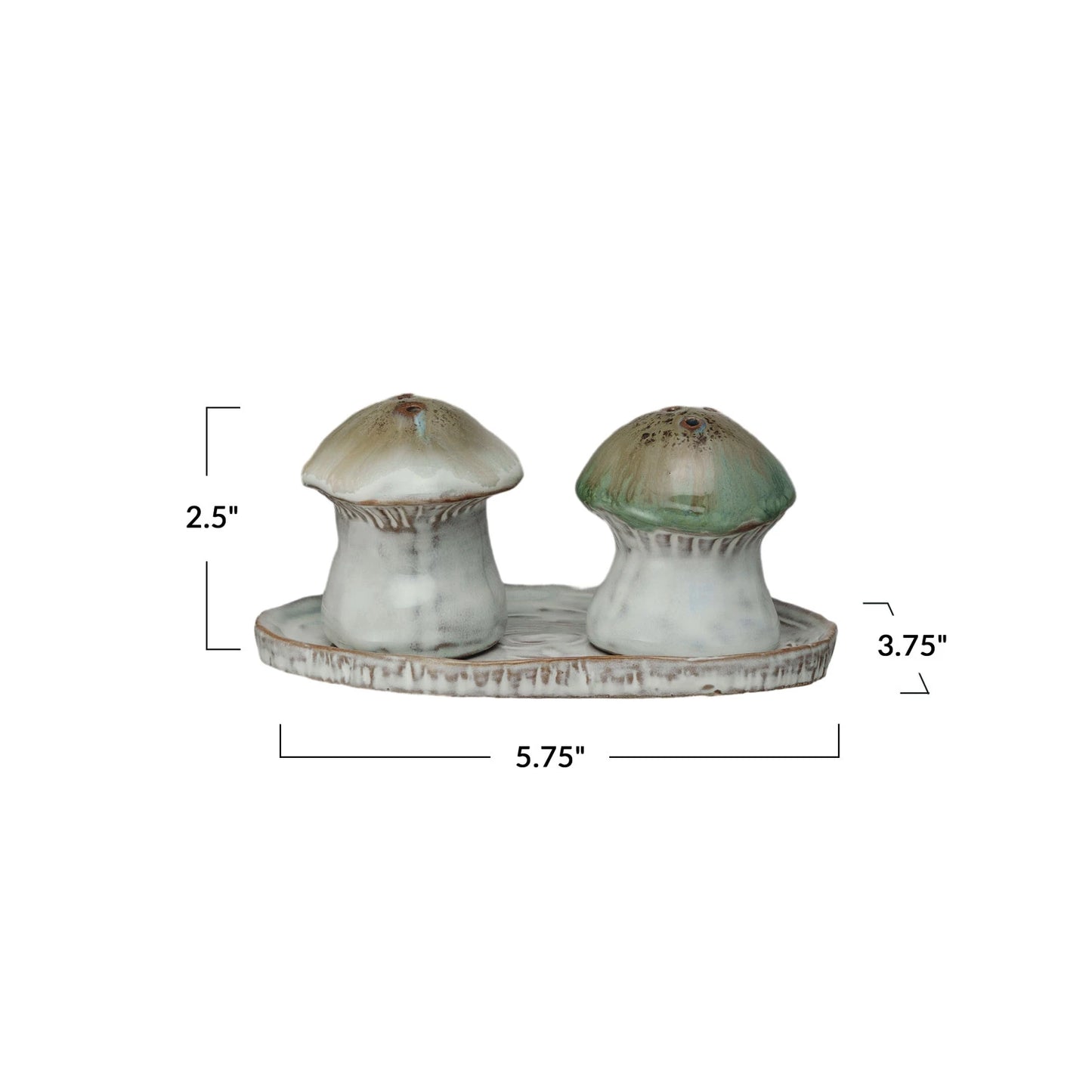 Secret Garden Mushroom Salt & Pepper Shaker Set with Tray