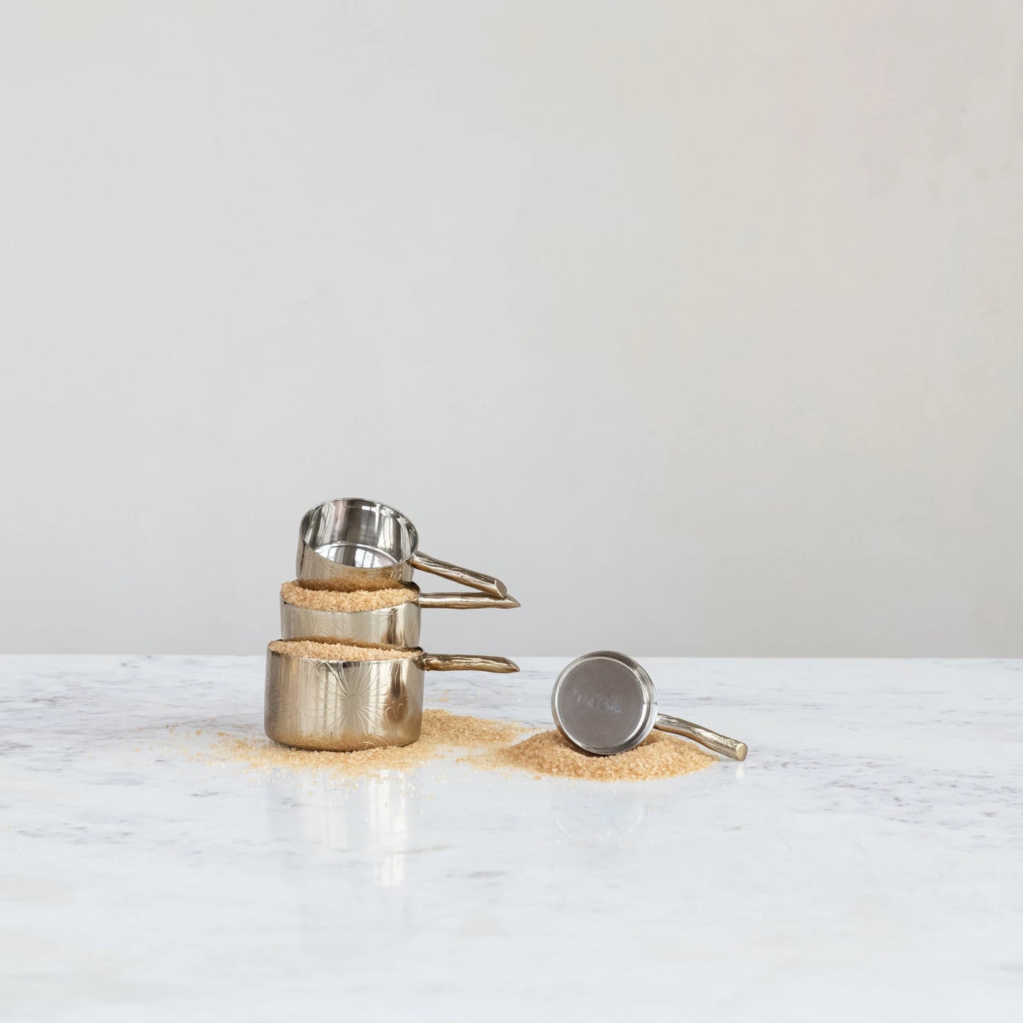 Debossed Gold Twig Shaped Measuring Cups