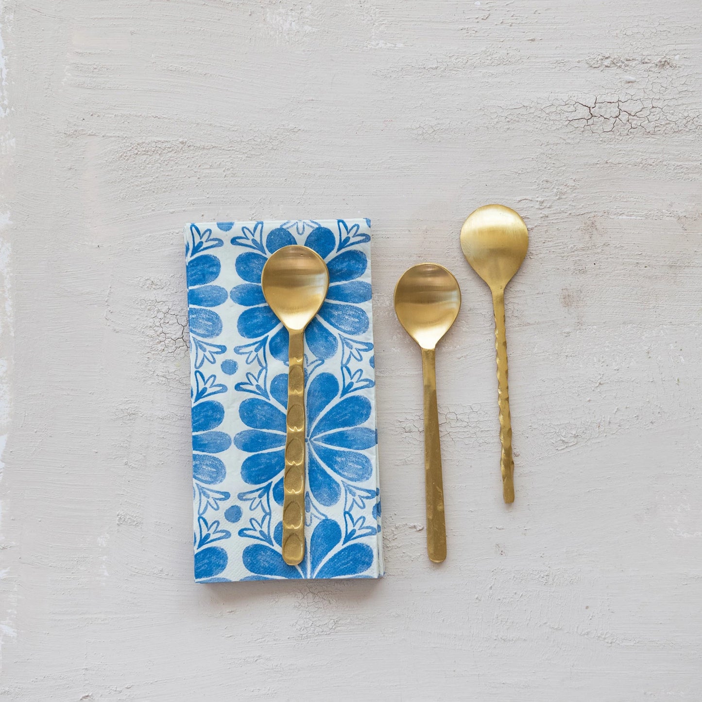 Brass Spoon With Textured Handle