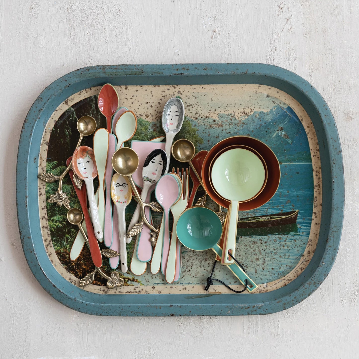 Pastel Enameled Measuring Cups, Set of 4