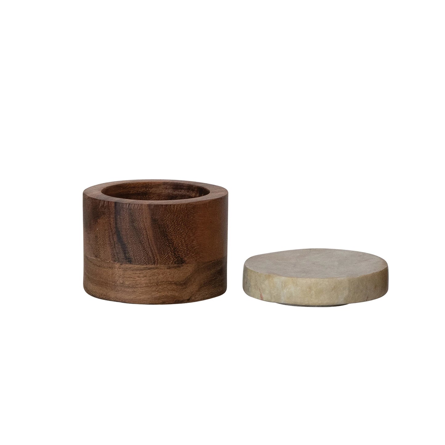 Acacia Wood Container with Marble Lid