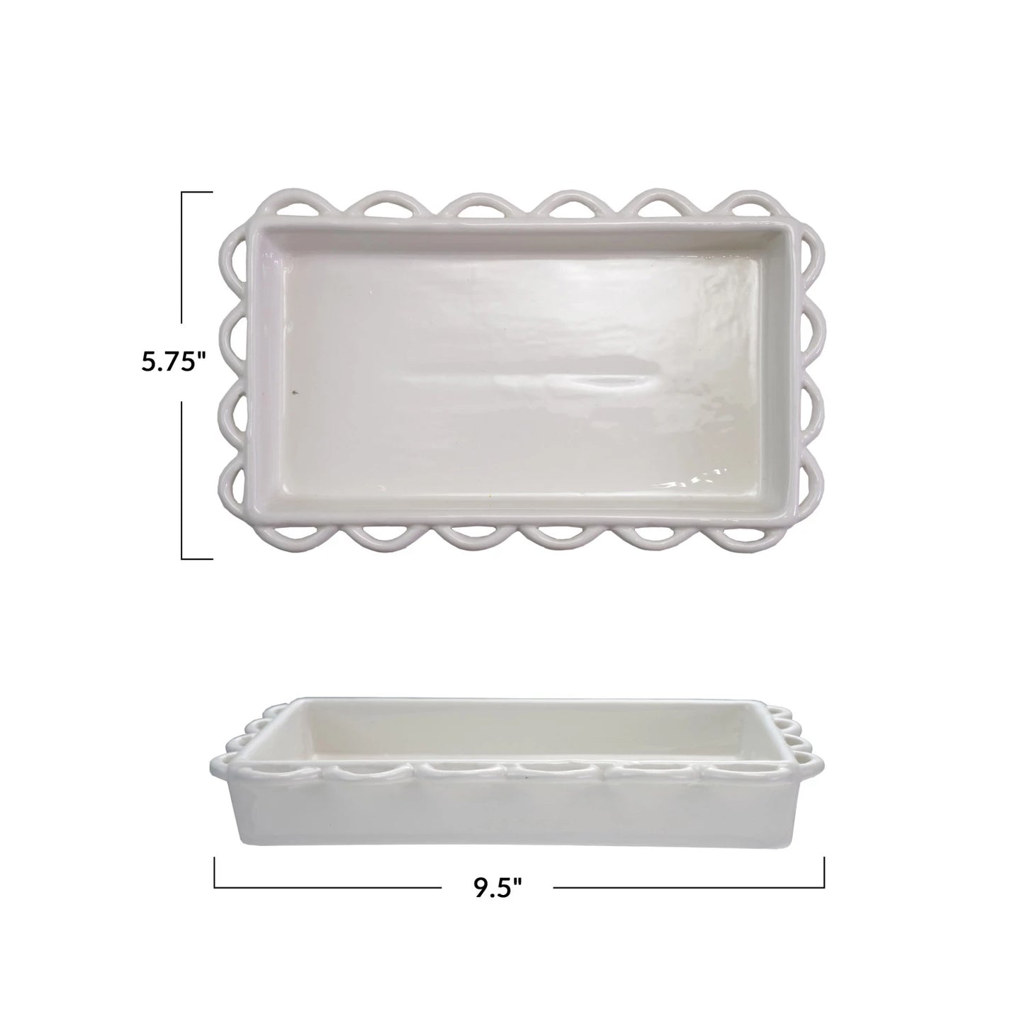Decorative Scalloped Napkin Holder (Holds 7-1/2"L x 4"W Napkin)