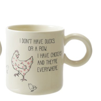 Funny Chicken Stoneware Coffee Mugs