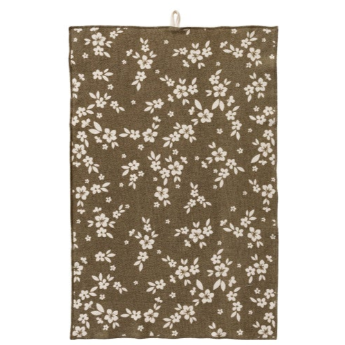 Cotton Printed Terry Cloth Tea Towel w/ Pattern/Stripes & Stitched Edge, 8 Styles