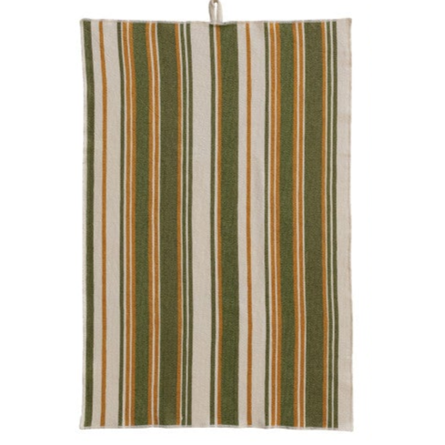 Cotton Printed Terry Cloth Tea Towel w/ Pattern/Stripes & Stitched Edge, 8 Styles
