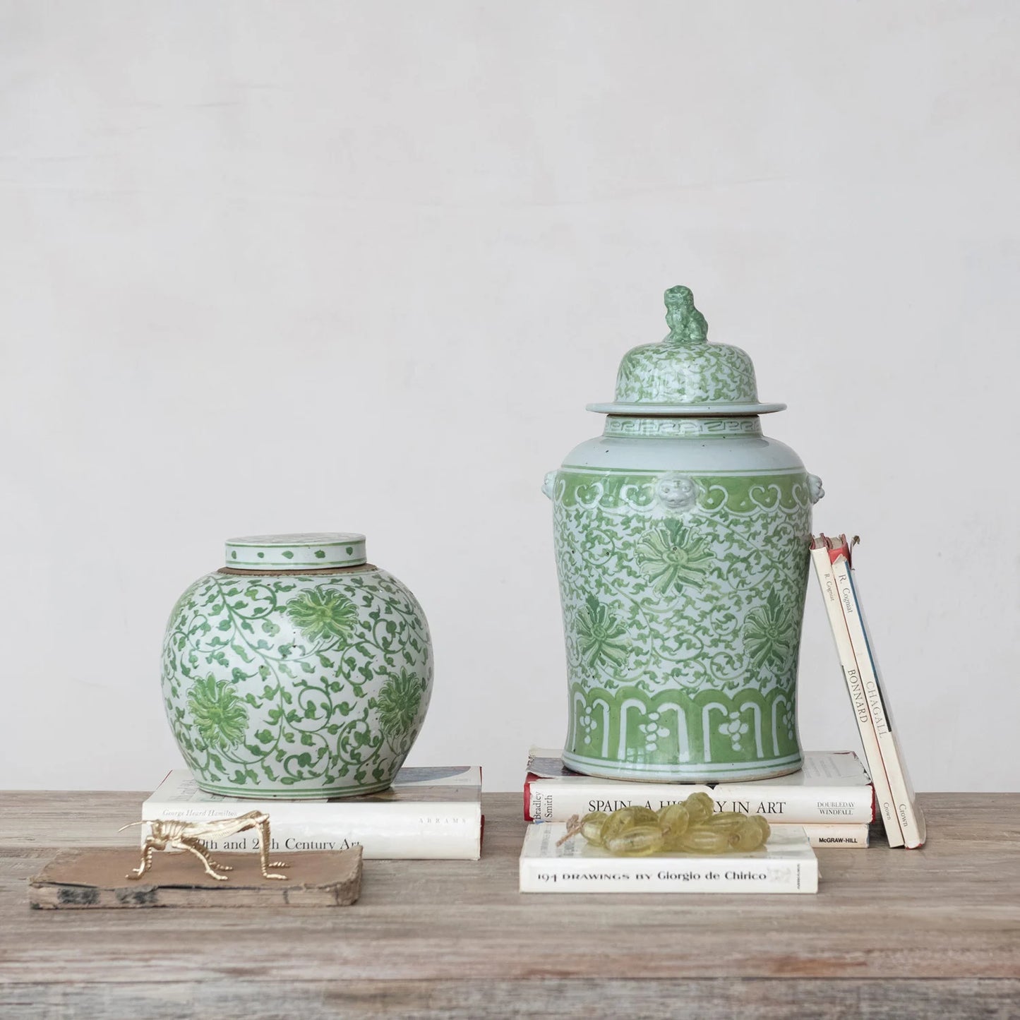 Stoneware Floral Ginger Jar