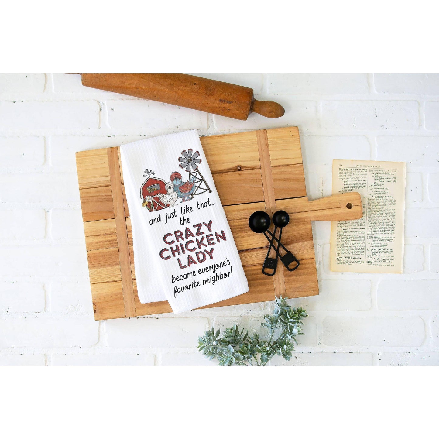 Crazy Chicken Lady Funny Kitchen Towel