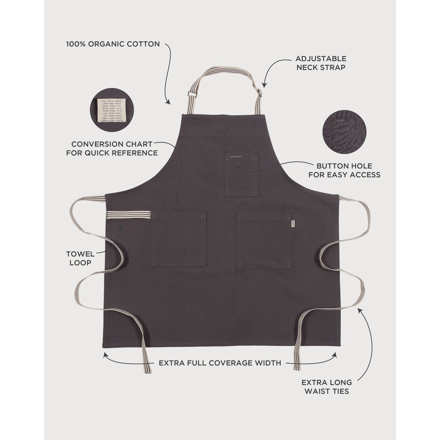 KAF Home Rooted Sustainable Chef's Apron - 32" x 30"