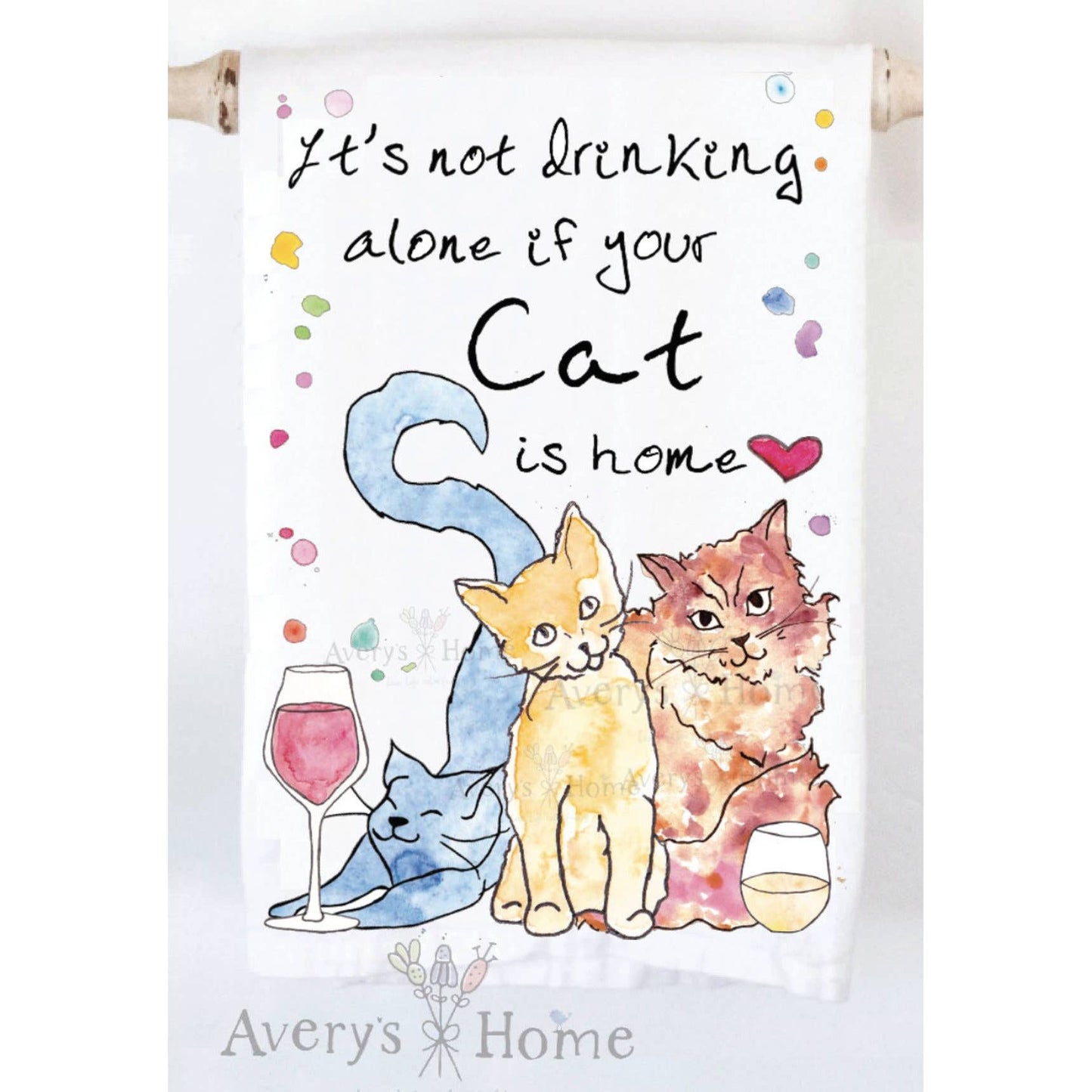 Drinking With Your Cat Funny Kitchen Towel