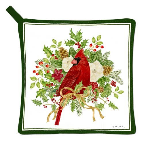Winter Cardinal Potholder