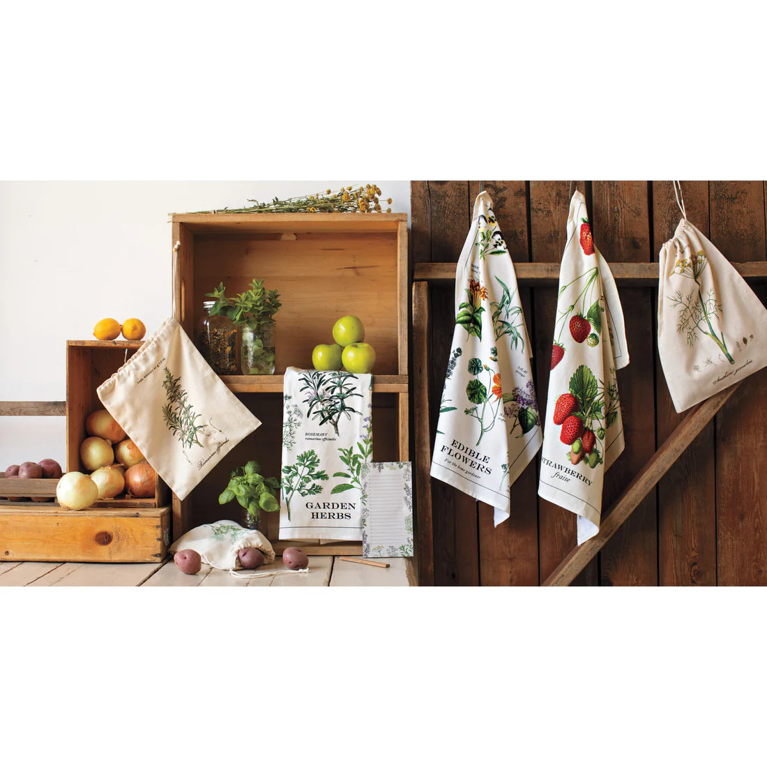 Garden Herbs Cotton Dishtowel