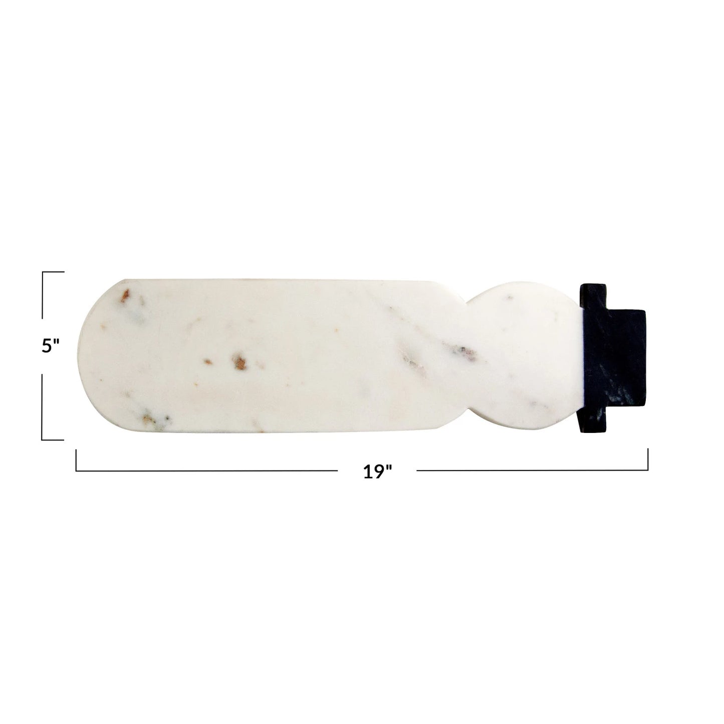Black + White Marble Snowman Shaped Cheese Board