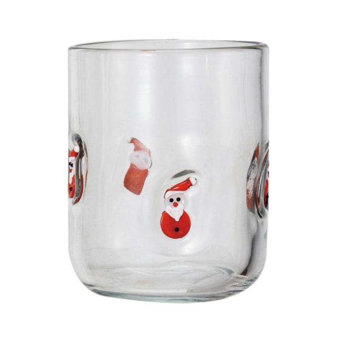 16 oz. Drinking Glass w/ Embedded Holiday Icon Pattern, 4 Styles