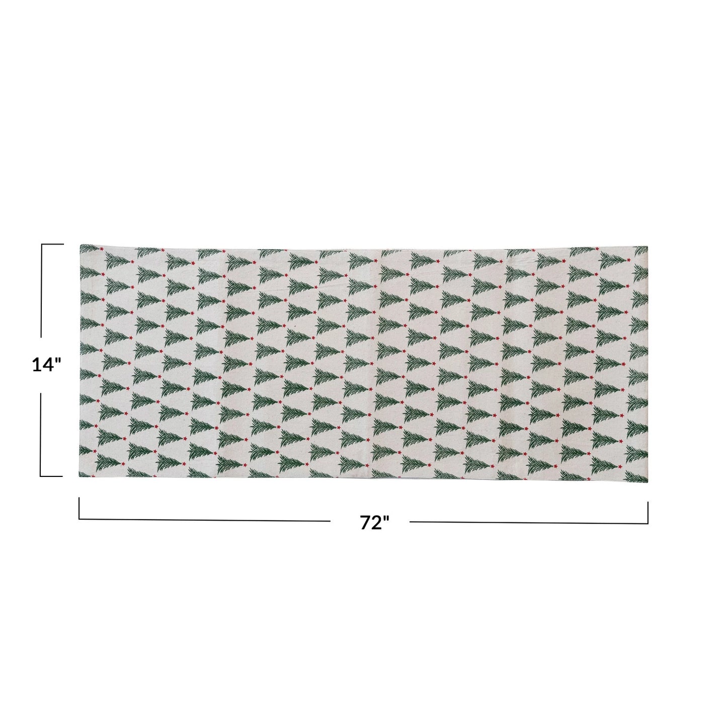 Christmas Tree Pattern Stonewashed Cotton Printed Table Runner