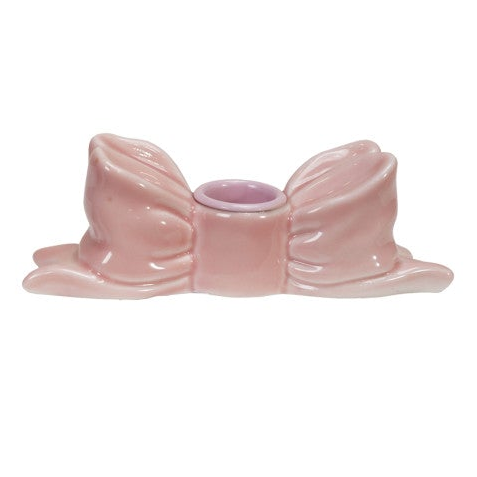 Stoneware Bow Shaped Taper Holder, 3 Colors