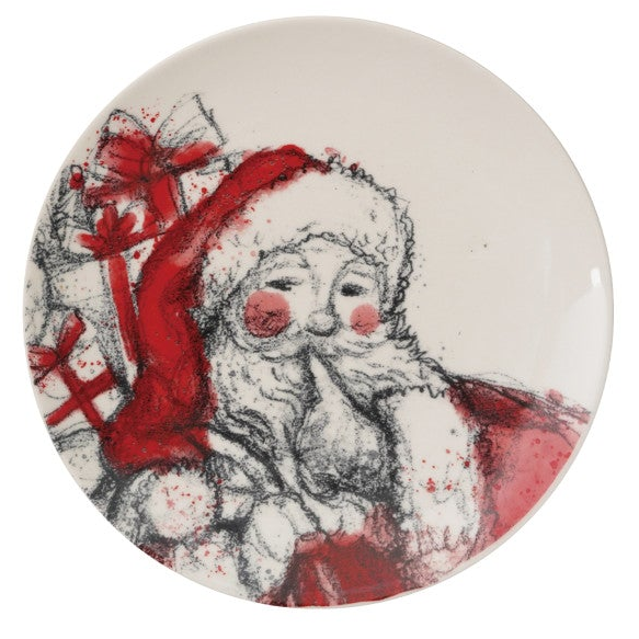 Vintage Santa Stoneware Plates, 4 Styles ©