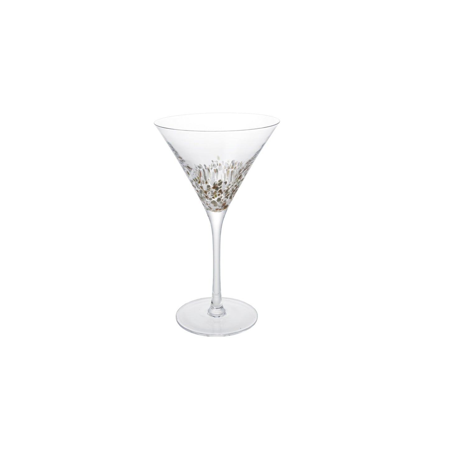 6 oz. Confetti Martini Glass, Gold Finish & White