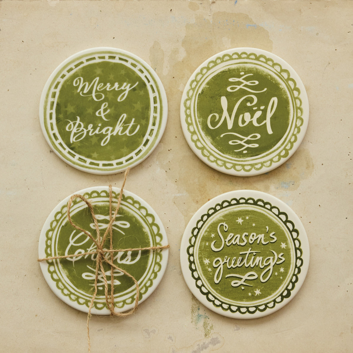 Holiday Stoneware Coaster Set
