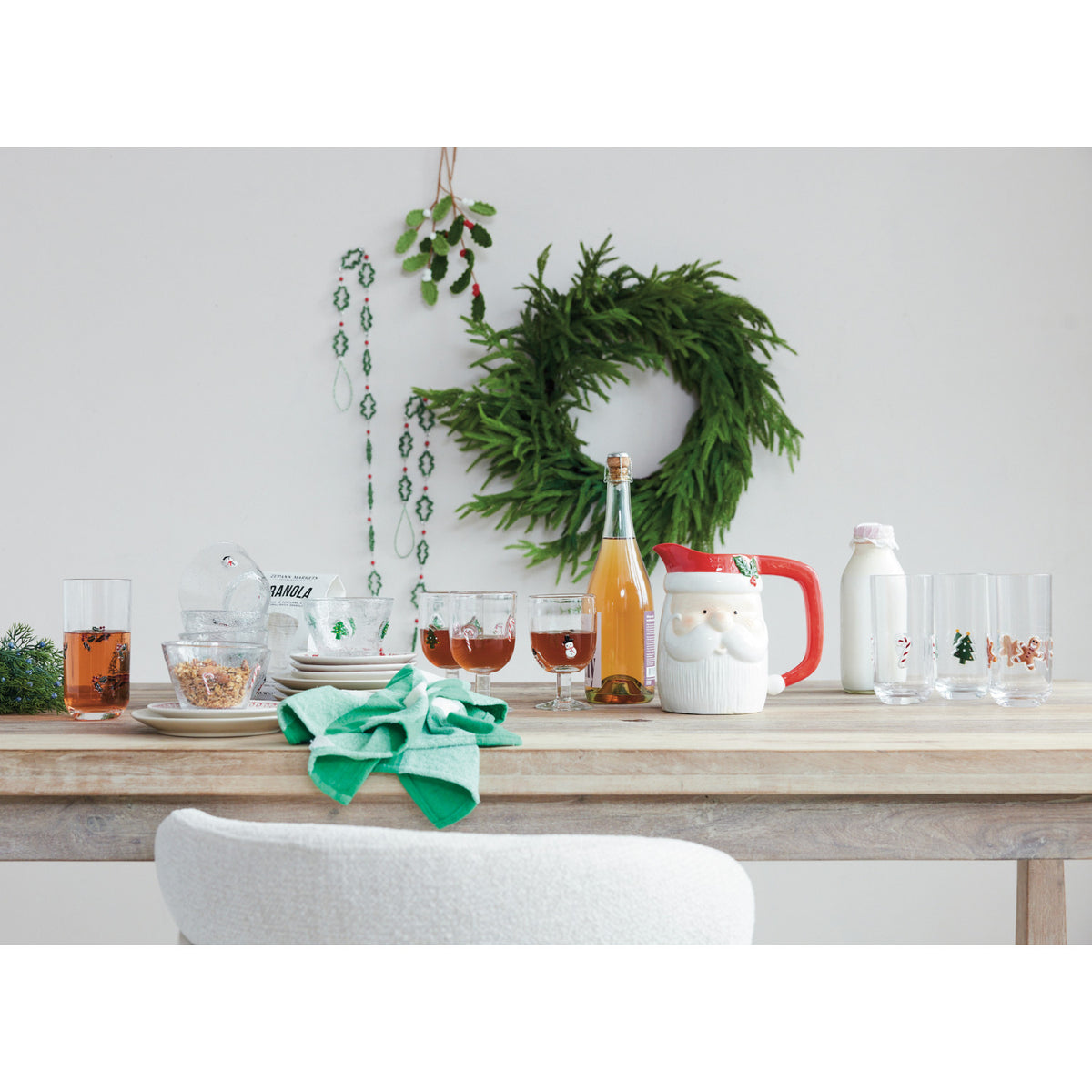 Christmas Stemmed Wine Glass