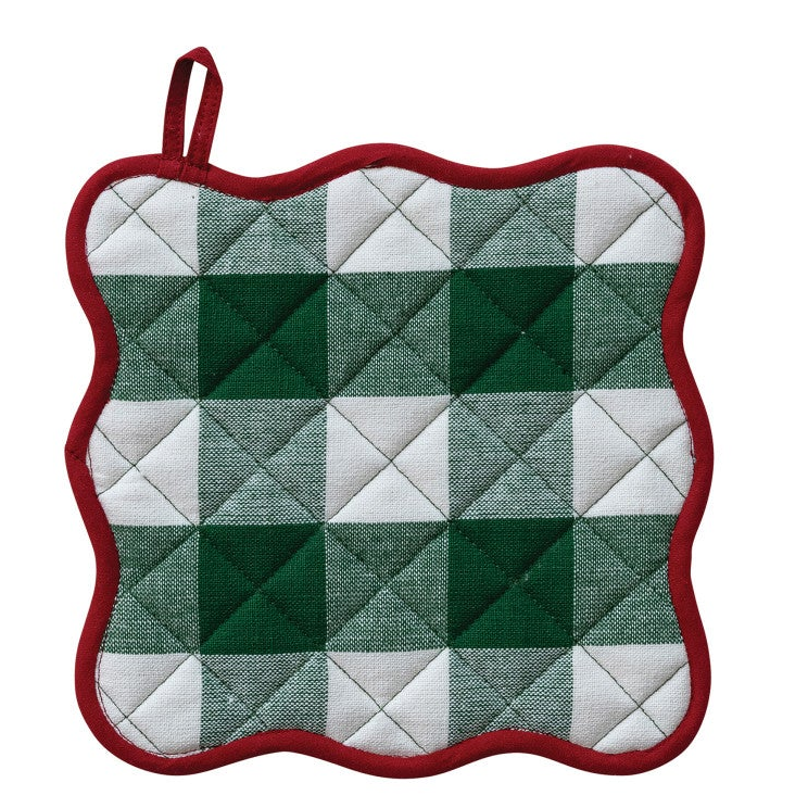 Scalloped Plaid Pot Holder
