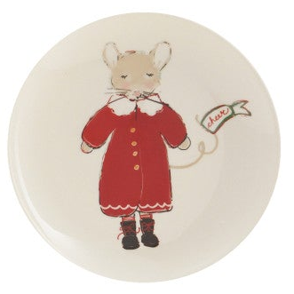 Holiday Cheer Mice Stoneware Plates, 4 Styles