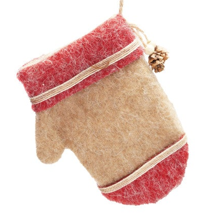 Felt Gloves Ornament with Pinecone, 3 Styles