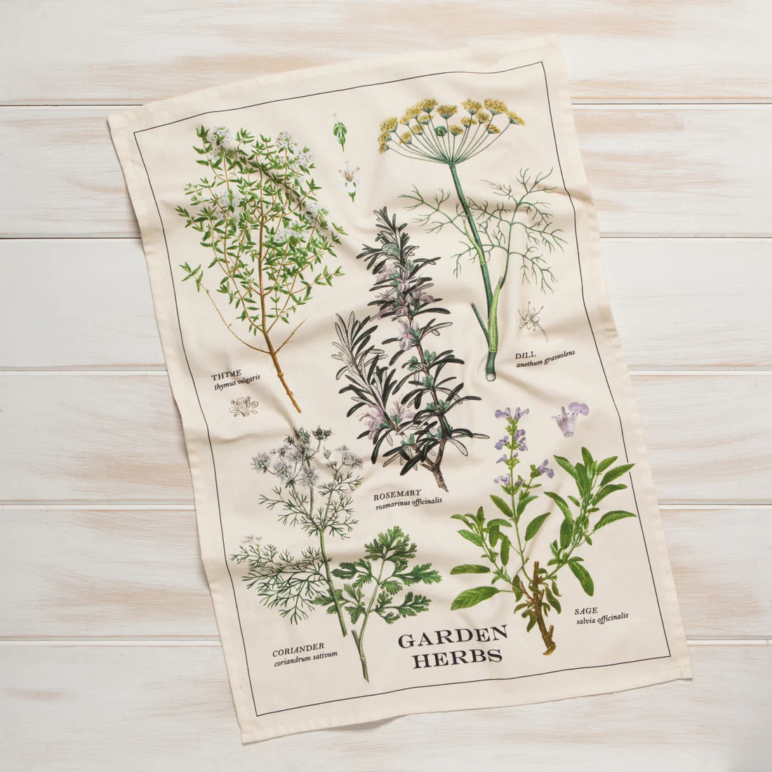 Garden Herbs Cotton Dishtowel