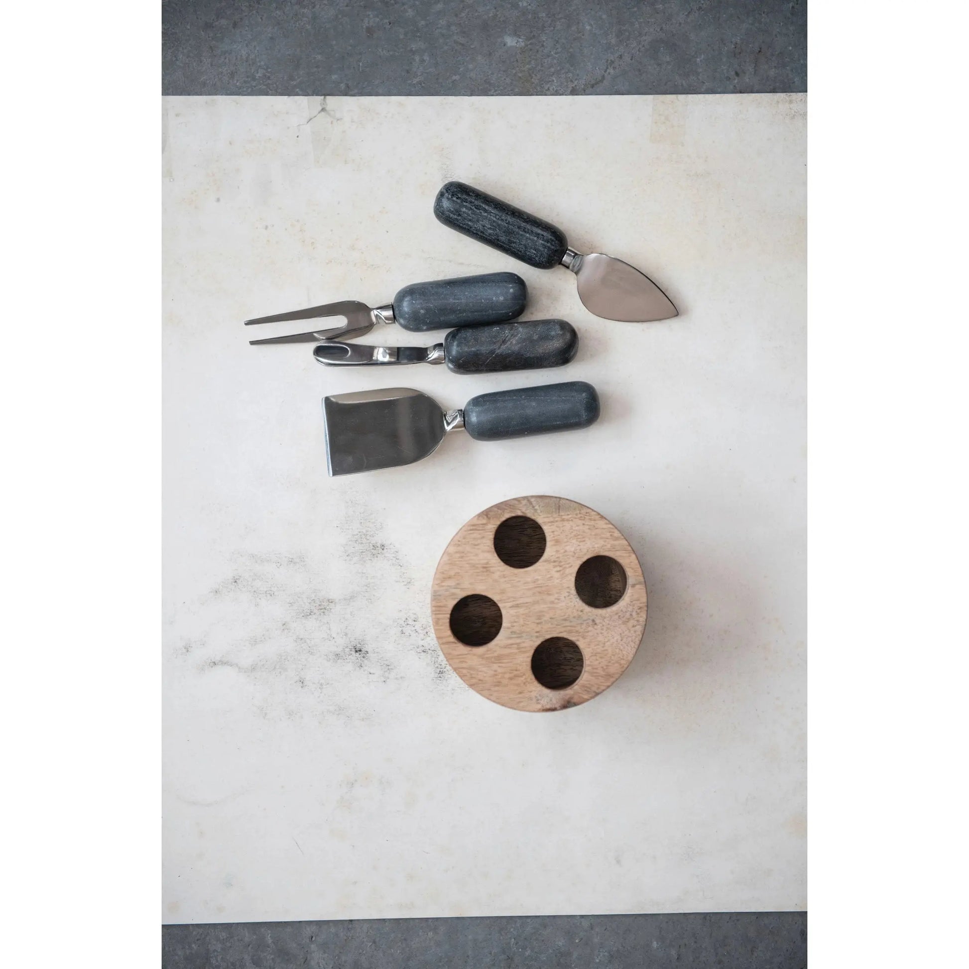 Cheese Servers with Wood Stand, Set of 5 CREATIVE CO-OP