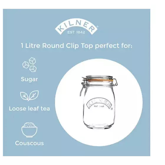 Clip Top Round Jar 1 Litre TYPHOON