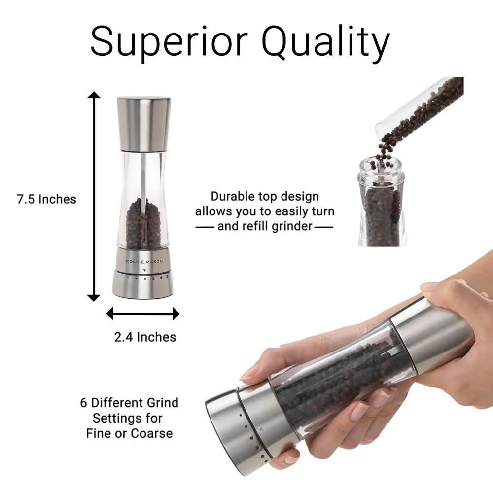 Cole & Mason Derwent Pepper Mill Stainless Steel DKB