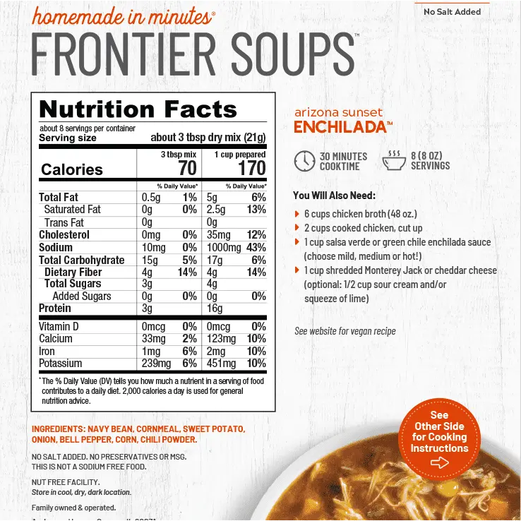Frontier Soup Arizona Sunset Enchilada Soup FRONTIER SOUPS