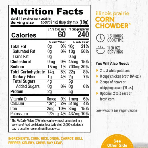 Frontier Soup Illinois Prairie Corn Chowder Mix FRONTIER SOUPS