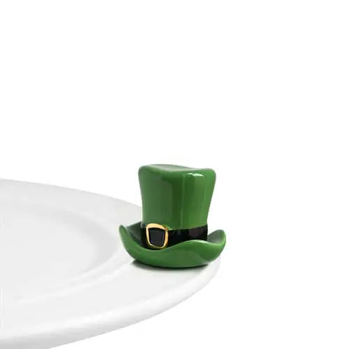 thumbnail image 2 of Nora Fleming Mini Leprechaun Hat – St. Patrick's Day Platter Add-on, Ceramic, Green, A87 2 of 6